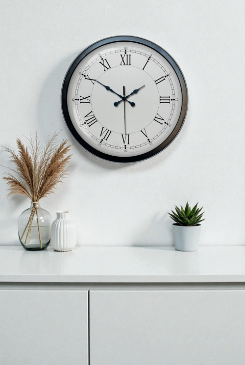 Zentime 40 Cm Siyah Şık Duvar Saati
