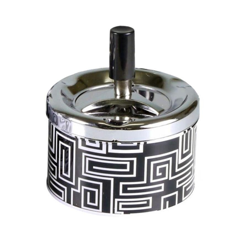Bas-Çevir Metal Hazneli Siyah Beyaz Çizgiler 9cm