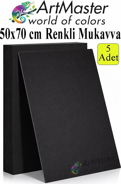 Siyah Renkli Mukavva 50x70 cm 5 Adet 1 Paket Renkli Sert Karton 1.0 mm Anasınıfı Hobi Etkinlik Okul Öncesi Elişi