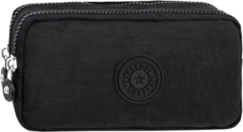 Krinkıl Kumaş Çift Bölmeli Gözlü Siyah Kalemlik, Kalem Kutusu