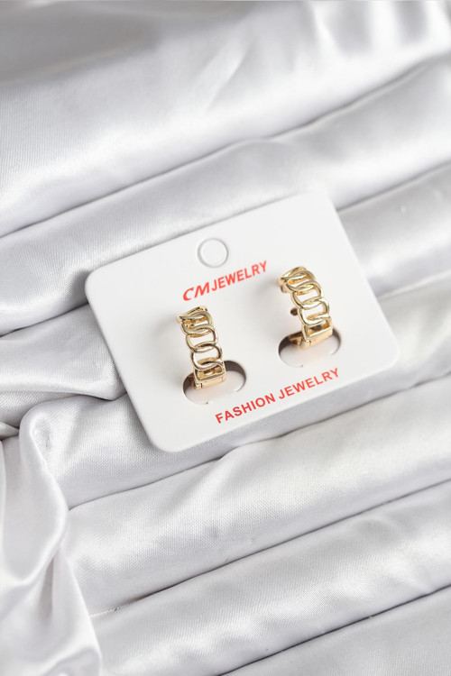 Gold Renk Samanyolu Figürlü Kadın Küpe (14K)