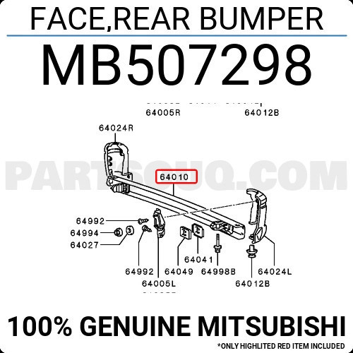 Mitsubishi L300 Arka Tampon (Demir) 1988-2009 (Oem No: Mb507298)