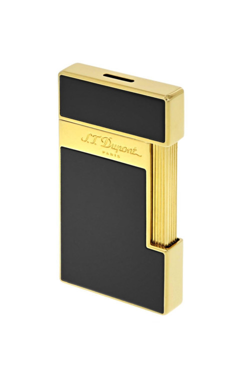 S. T. Dupont St Dupont Slimmy Golden Shiny Black Lacquer Çakmak 28002