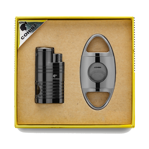 4 Torch Çakmak Ve Kesici Puro Seti Gunmetal
