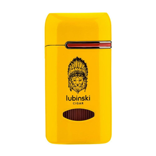 Lion Kapaklı Delicili Tek Torch Puro Çakmağı Sarı