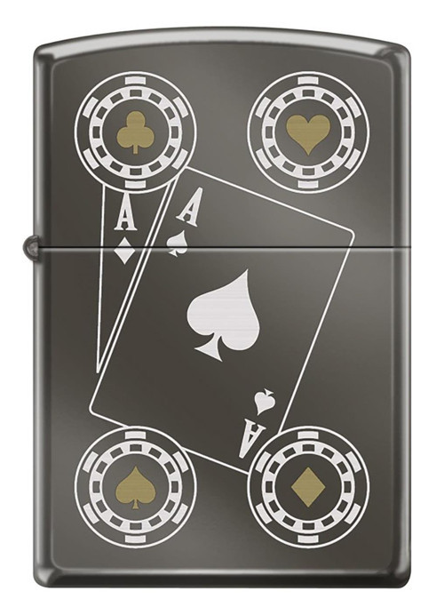 Poker Chips Design Black Ice Çakmak