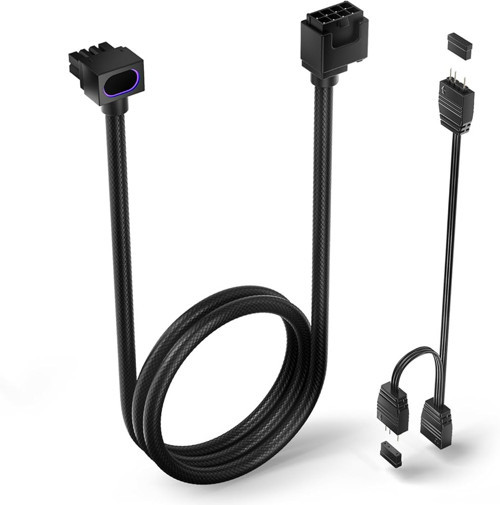 Hydrus ARGB PSU Uzatma Kablosu 8 PİN A Tipi CPU Siyah