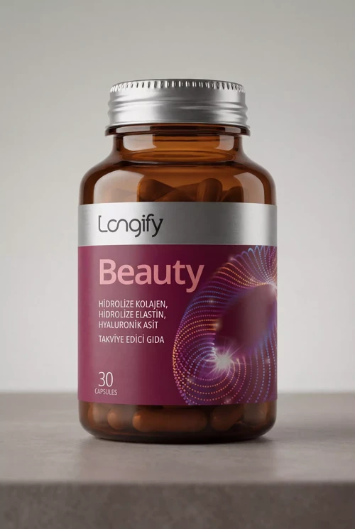 Beauty Hidrolize Kolajen Tip 1 ve Tip 3, Hidrolize Elastin, Hyaluronik Asit, Biotin, Vitamin C, Çinko, Bakır Takviye Edici Gıda 30 Tablet
