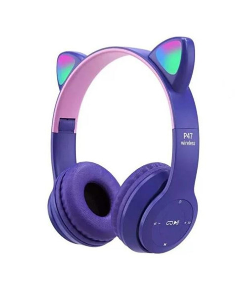 P47M Kedi Kulak Kablosuz Kulak Üstü Bluetooth Kulaklık