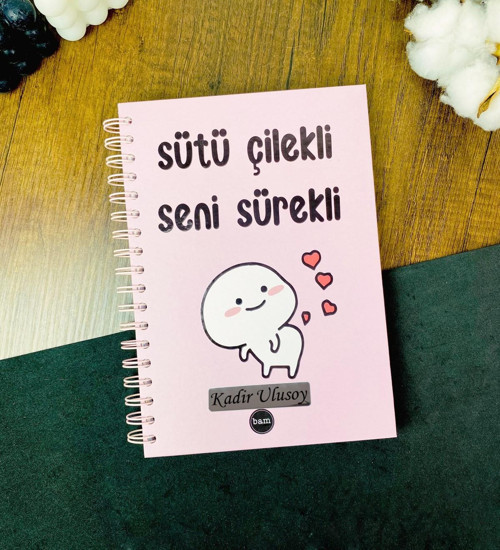 Kişiye Özel Sütü Çilekli Seni Sürekli Tasarımlı Konuşan Ajanda