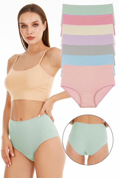 Kadın Fitilli Yüksek Bel 7'Li Külot Set - Kts3080 Model-5