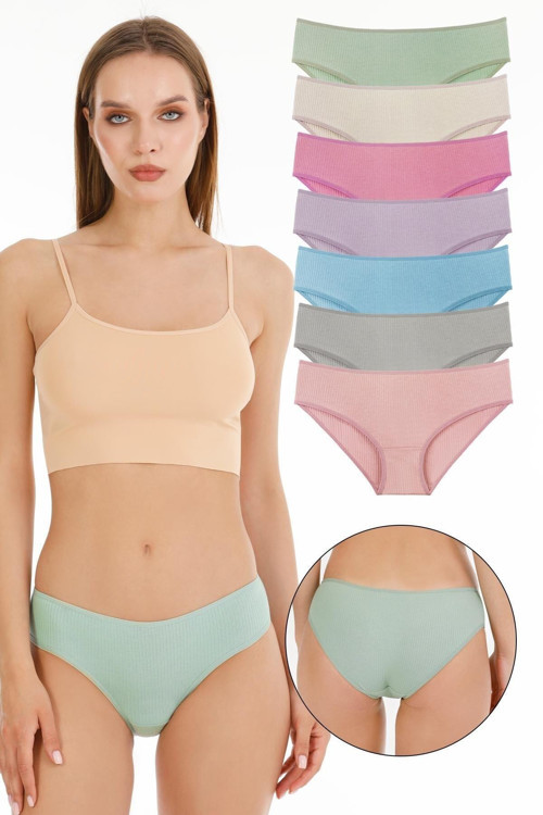 Kadın Fitilli 7'Li Külot Set Karışık Renkler Kts3021 Model-5