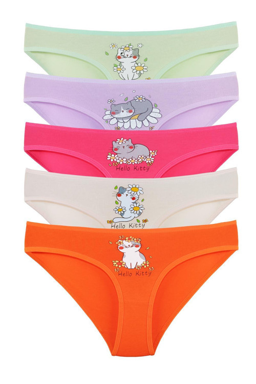 Kız Çocuk Pamuklu 5'Li Külot Set - Kıds2600 Model-2