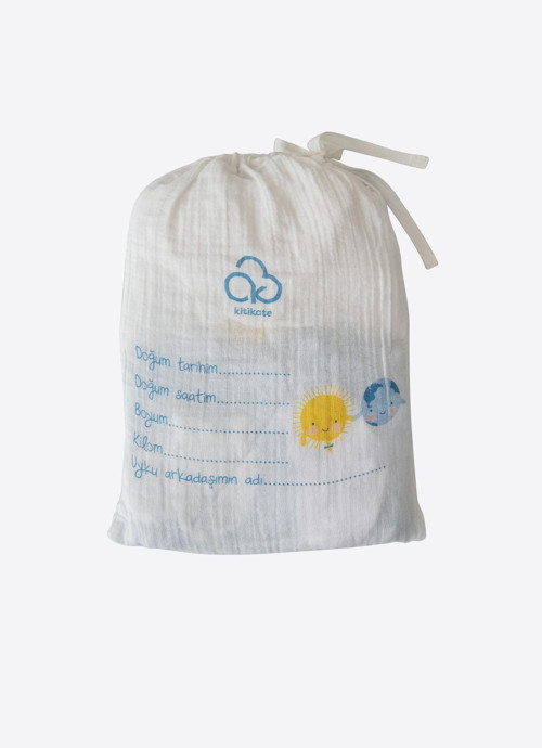 Organik Dreams Müslin Erkek 10'lu Hastane Çıkış Seti Mavi