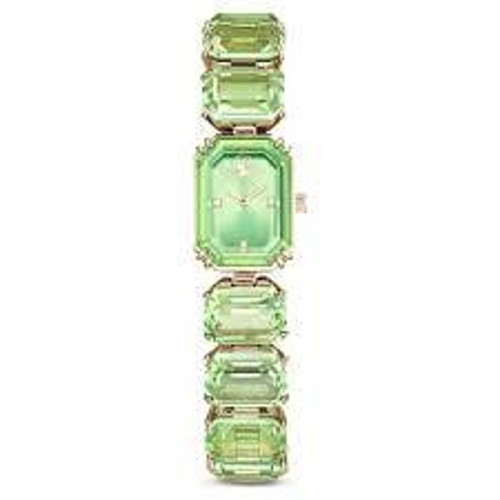 5729842 Watch, Octagon Cut Bracelet, Green, Champagne Gold-Tone Finish