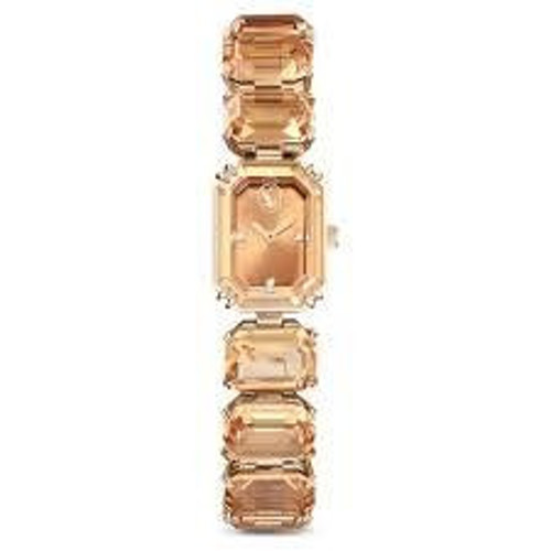 5729841 Watch, Octagon Cut Bracelet, Brown, Champagne Gold-Tone Finish