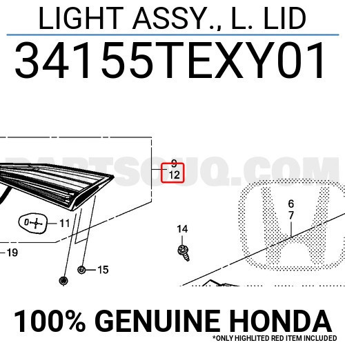 Honda Civic Fc5 Arka Stop İç Ledlı Sol 2016- (Oem No: 34155Texy01)