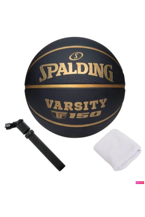 Spaldıng Basketbol Topu Varsity Black Gold Tf-150 Size:7+ Pompa + Havlu Bileklik