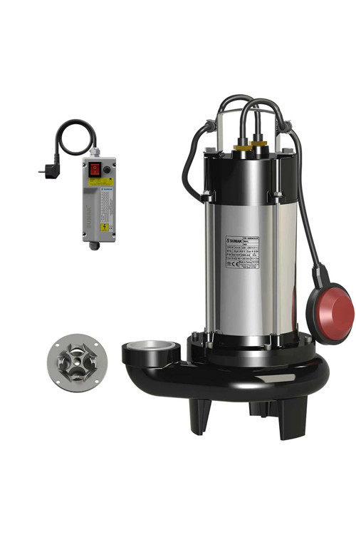 Sbrm 18/2P Parçalayıcı Bıçaklı Paslanmaz Gövde Foseptik Dalgıç Pompa Monofaze (220V) 1.35 Kw- 1.8 Hp