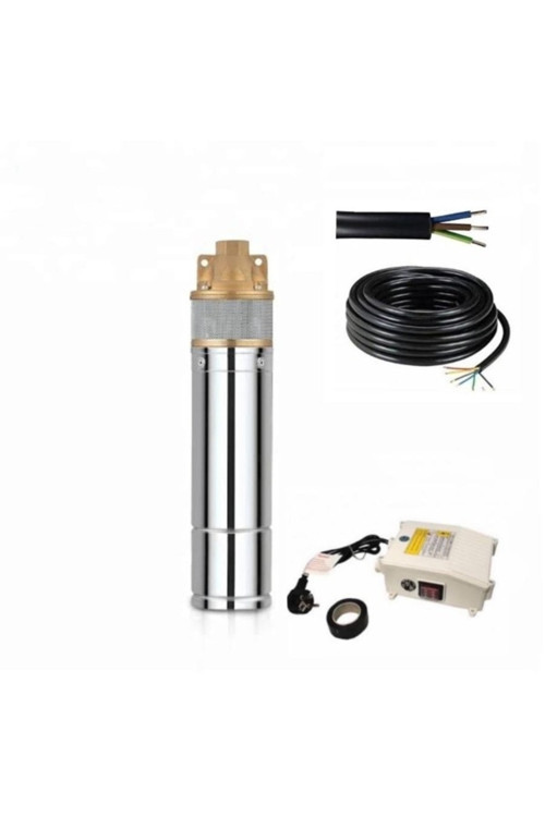 4Skm-100 - 1 Hp - 20 Metre Kablolu - Panolu 220V - 4" Preferikal Tek Kademeli Dalgıç Pompa