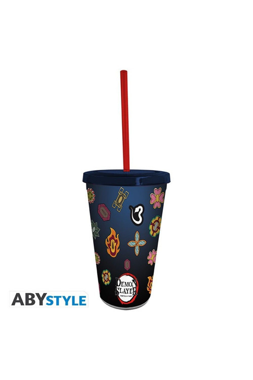 Tumbler With Straw Pillars Pipetli Bardak