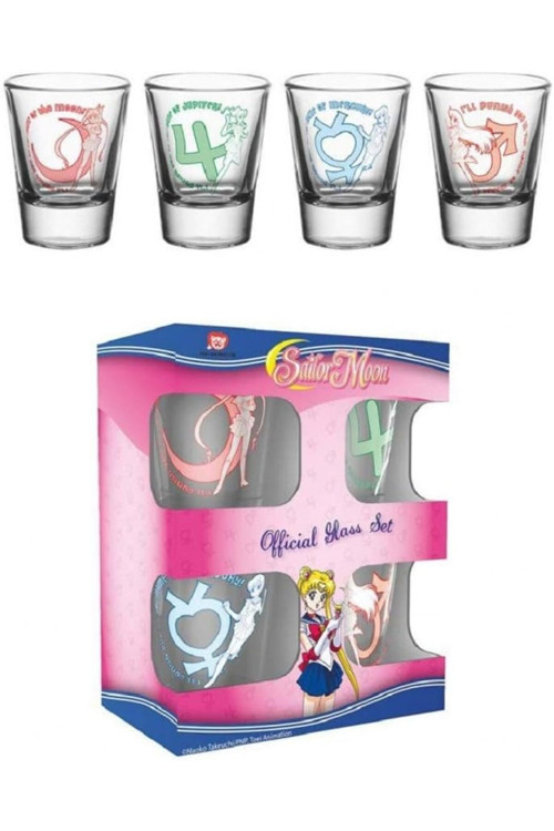 Saılor Moon - Set Of 4 Shooters - "Characters" X2 - Gla0014