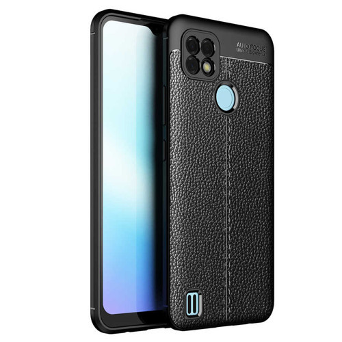 Realme C21 Kılıf Niss Deri Desenli Silikon Kılıf