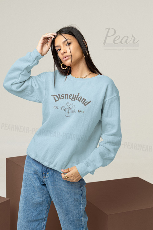 Disneyland Baskılı Kadın 3 İplik Şardonlu Oversize Sweatshirt
