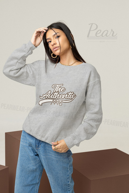 Authentic Baskılı Oversize Kadın Sweatshirt