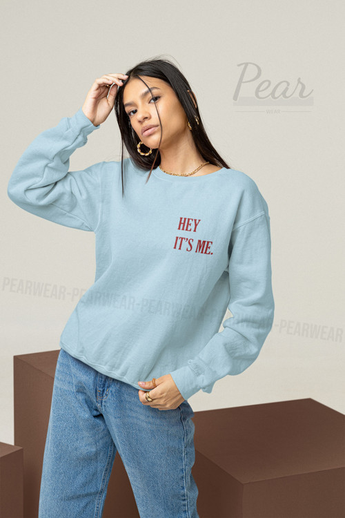 Hey Its Me Baskılı Kadın 3 İplik Şardonlu Oversize Sweatshirt