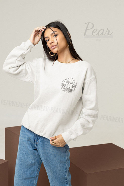 Hyper Baskılı Kadın Oversize Sweatshirt
