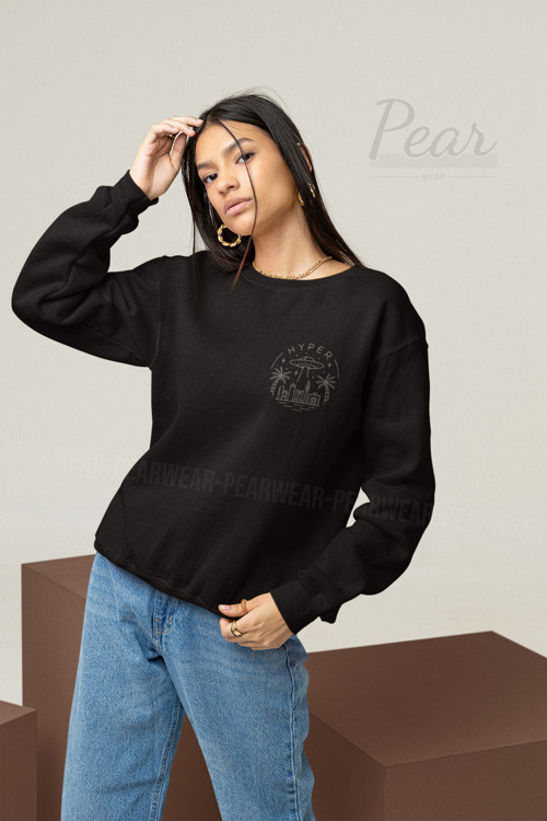 Hyper Baskılı Kadın Oversize Sweatshirt