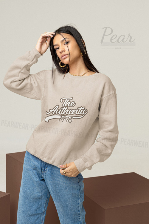 Authentic Baskılı Oversize Kadın Sweatshirt