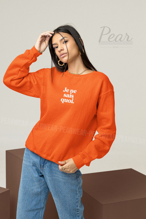 Je Ne Sais Quoi Baskılı Kadın 3 İplik Şardonlu Oversize Sweatshirt