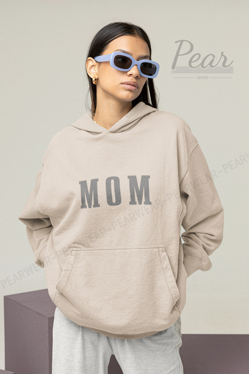 Mom Baskılı Kadın 3 İplik Şardonlu Oversize Kapüşonlu Anne Sweatshirt
