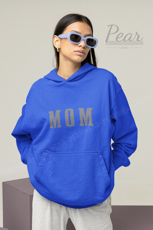 Mom Baskılı Kadın 3 İplik Şardonlu Oversize Kapüşonlu Anne Sweatshirt