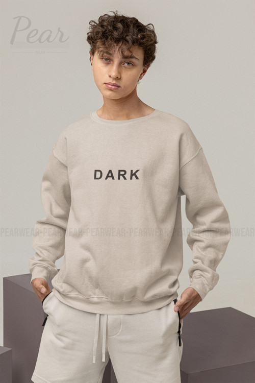 Dark Baskılı Erkek Oversize Sweatshirt
