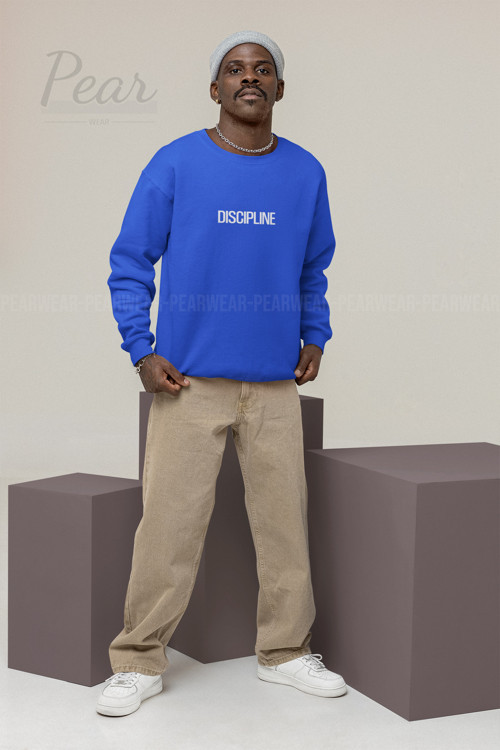 Discipline Baskılı Erkek Oversize Sweatshirt