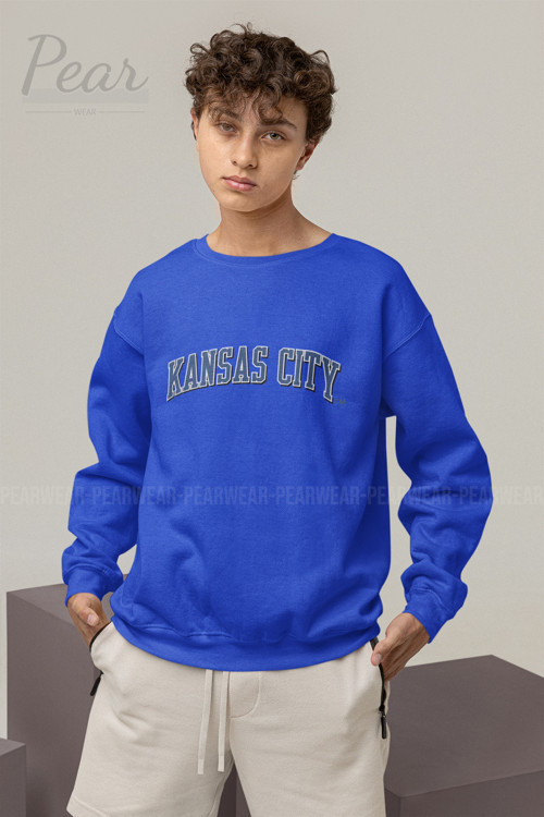 Kansas City Baskılı Erkek Oversize Sweatshirt