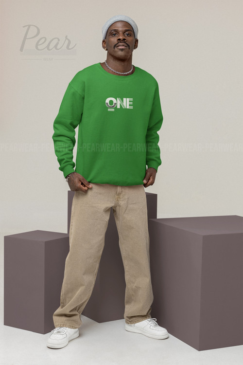 One Baskılı Erkek Oversize Sweatshirt