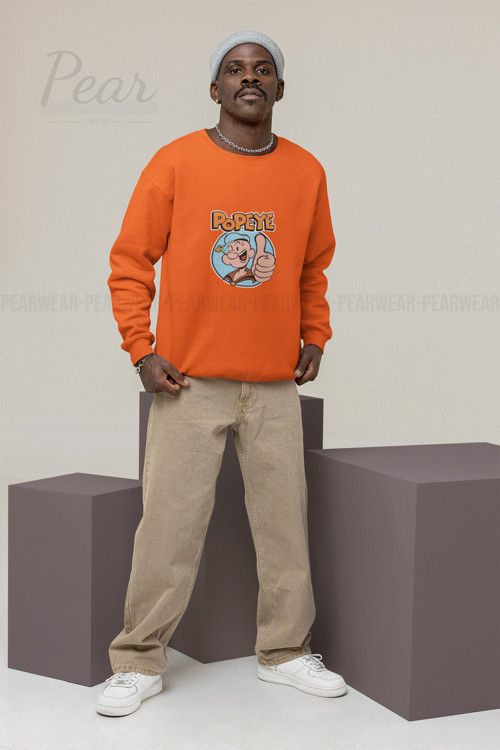 Popeye Baskılı Erkek Oversize Sweatshirt