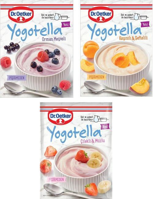 Orman Meyveli, Çilekli&Muzlu, Kayısılı&Şeftalili Yogotella 3'lü Paket