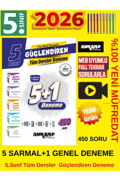 Ankara Yayıncılık 5. Sınıf 2025-2026 Güçlendiren Tüm Dersler Denemeleri 5 Sarmal 1 Genel Android Kalem Uyumlu