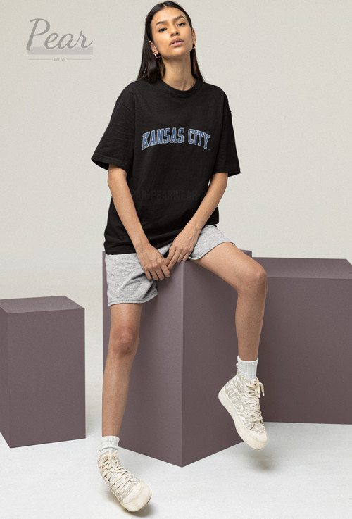 Kansas City Baskılı Unisex Tişört Oversize T-Shirt