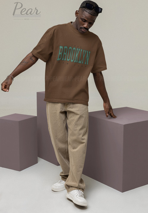 Brooklyn Baskılı Unisex Tişört Oversize T-Shirt