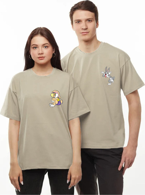 Bugs Bunny Lola Baskılı Sevgili Çift Tişört Oversize Sevgili T-Shirt