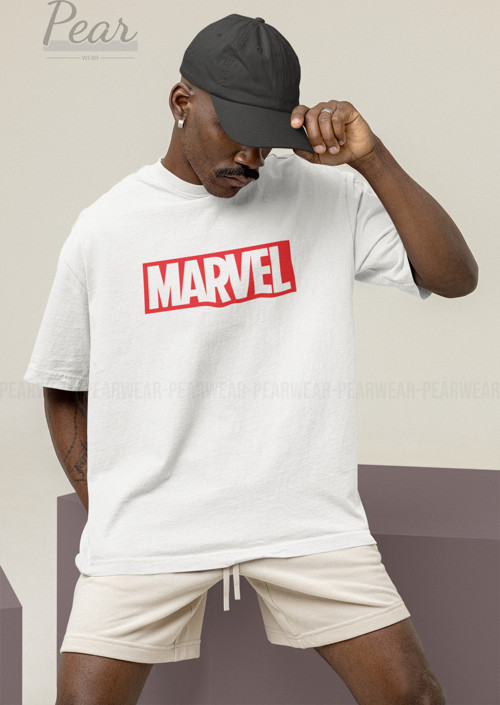Marvel Baskılı Unisex Tişört Oversize T-Shirt