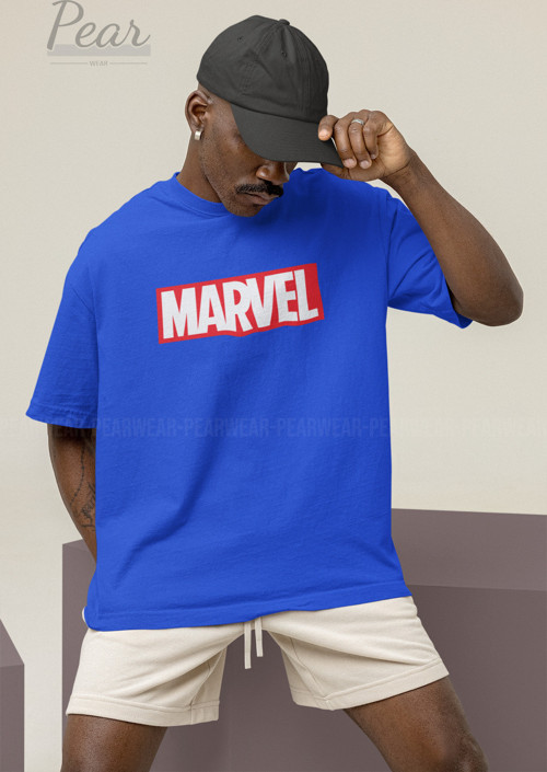 Marvel Baskılı Unisex Tişört Oversize T-Shirt