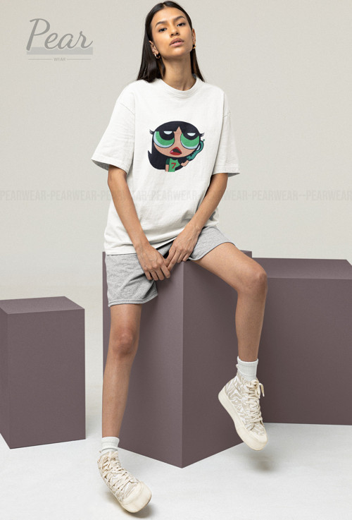 Powerpuff Girls Buttercup Baskılı Unisex Tişört Oversize T-Shirt