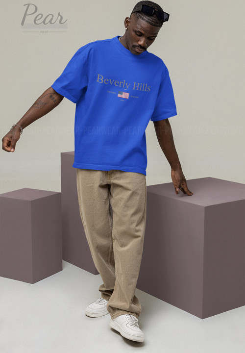 Beverly Hills Baskılı Unisex Tişört Oversize T-Shirt